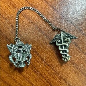 Vintage WWII US Medical corps sweetheart pin. Sterling silver